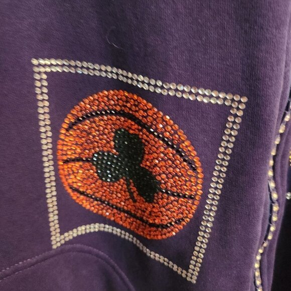 New England Sports Lover's Dream Navy Rhinestone Full Zip Sweatshirt Size 1X - Picture 6 of 9